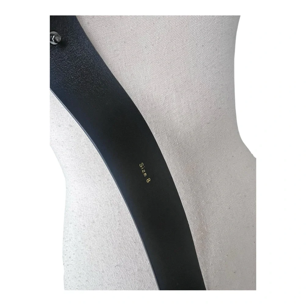 Vintage Glossy Black Fashion Belt Size 8